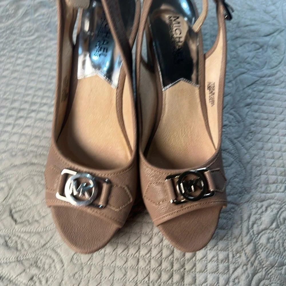 Michael Kors Tan Wedge Sandals
